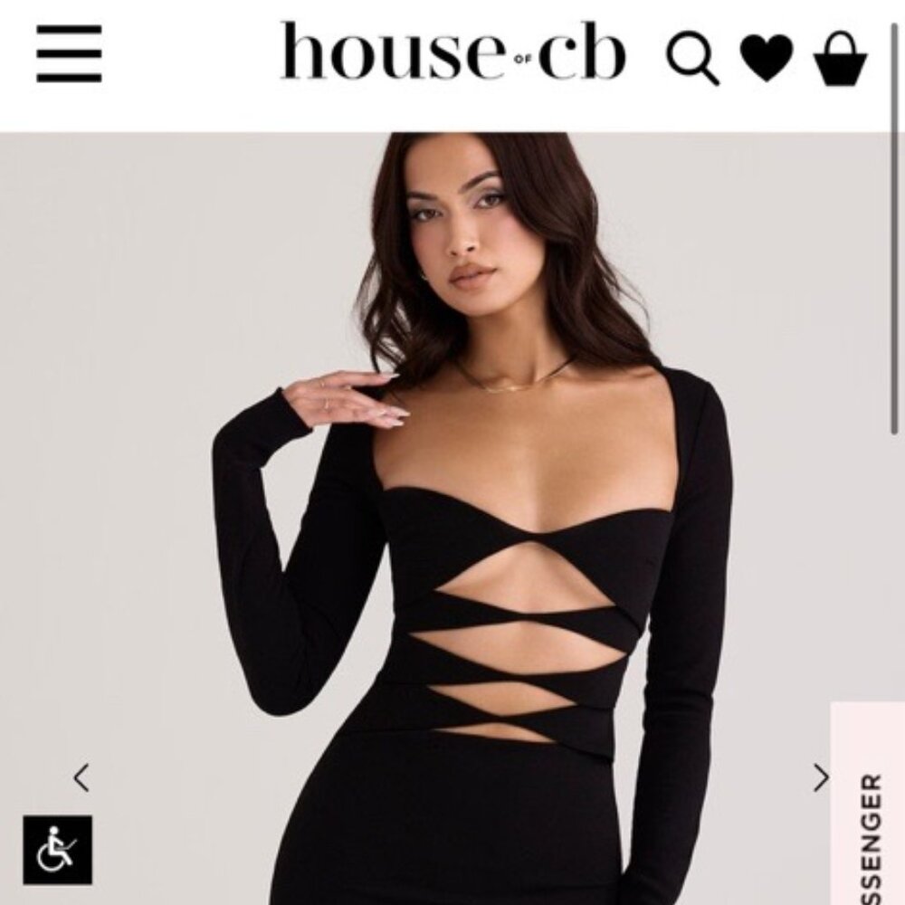 House of CB Elize Black Mini Dress